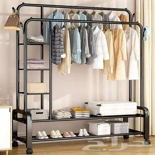 علاقة ملابس الملابس غرفة النوم المتنقلة متعدد الطبقات 6