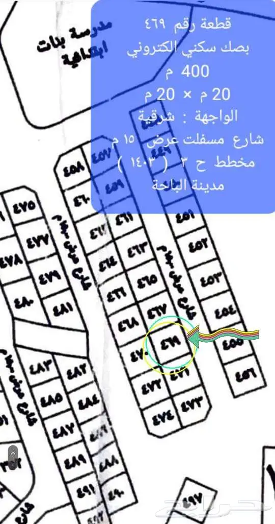 للبيع أرض سكنية الباحة مخطط ح 3 مقابل الباحة مول 2
