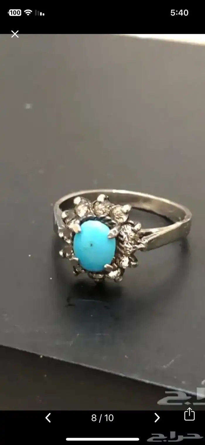 خواتم فضة واحجار كريمة اصلية طبيعية نسائية 15