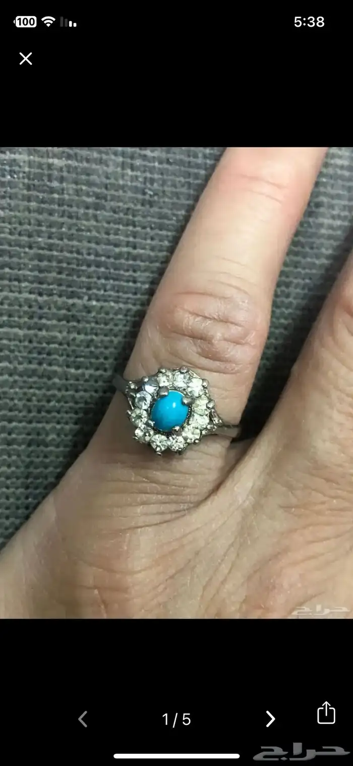 خواتم فضة واحجار كريمة اصلية طبيعية نسائية 2