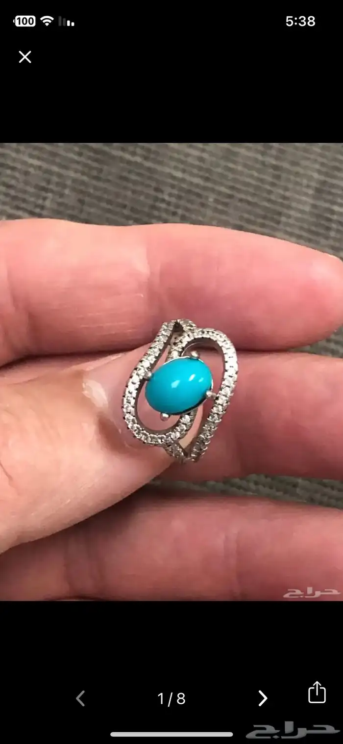 خواتم فضة واحجار كريمة اصلية طبيعية نسائية 0