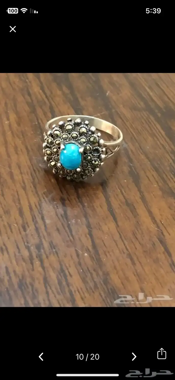 خواتم فضة واحجار كريمة اصلية طبيعية نسائية 7