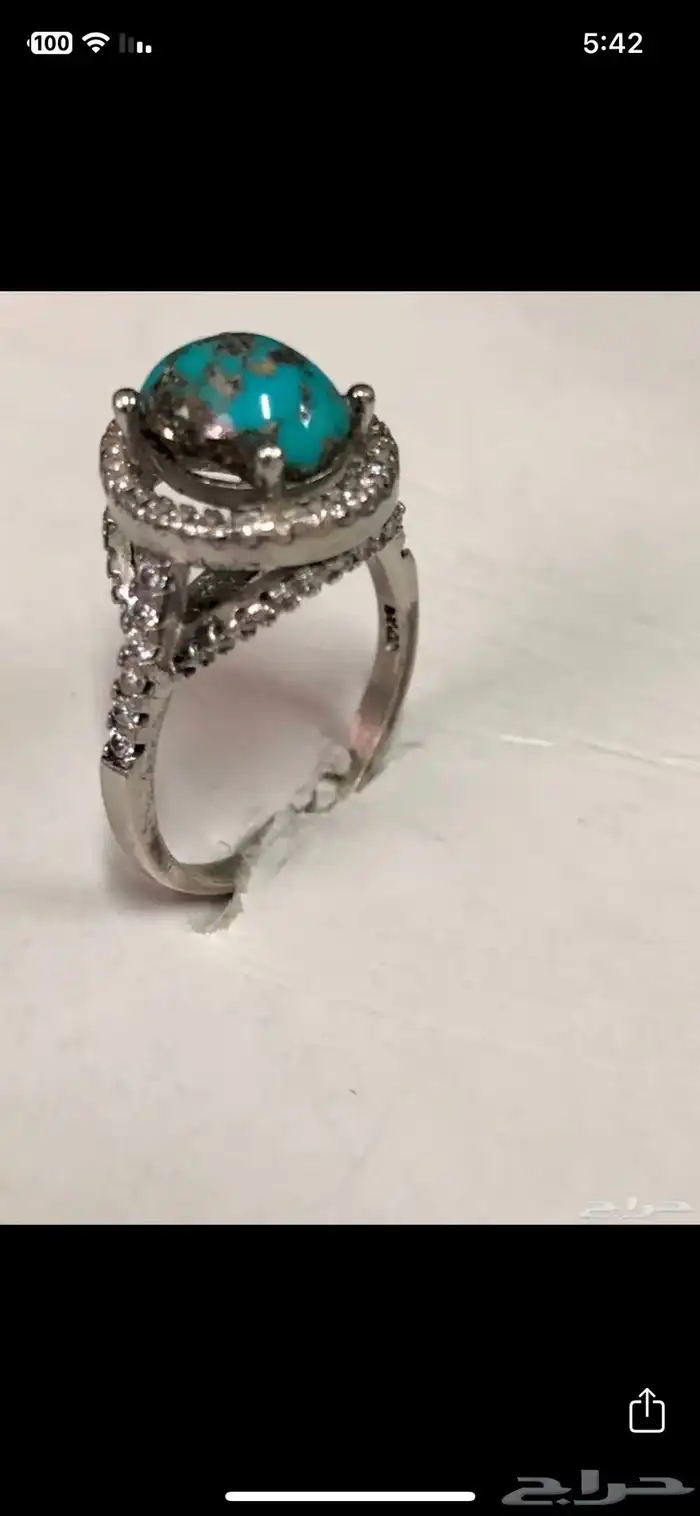 خواتم فضة واحجار كريمة اصلية طبيعية نسائية 20