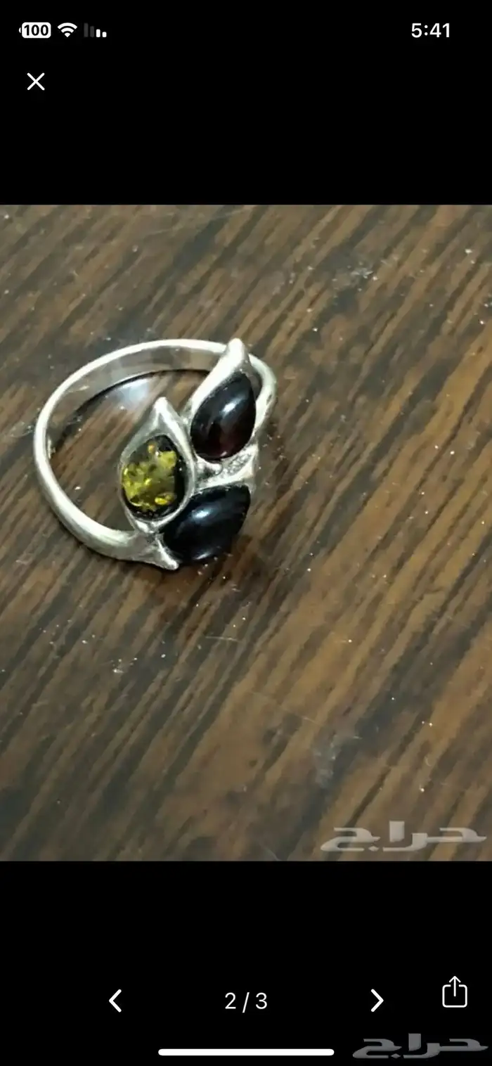 خواتم فضة واحجار كريمة اصلية طبيعية نسائية 16