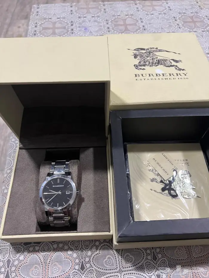 ساعة بيربري رجالي ساعة سويسرية أصلية 0