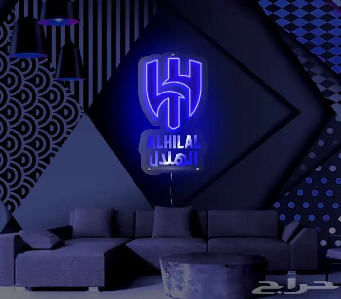 اضاءة نيون شعار الاتحاد الهلال شعارات اندية 1