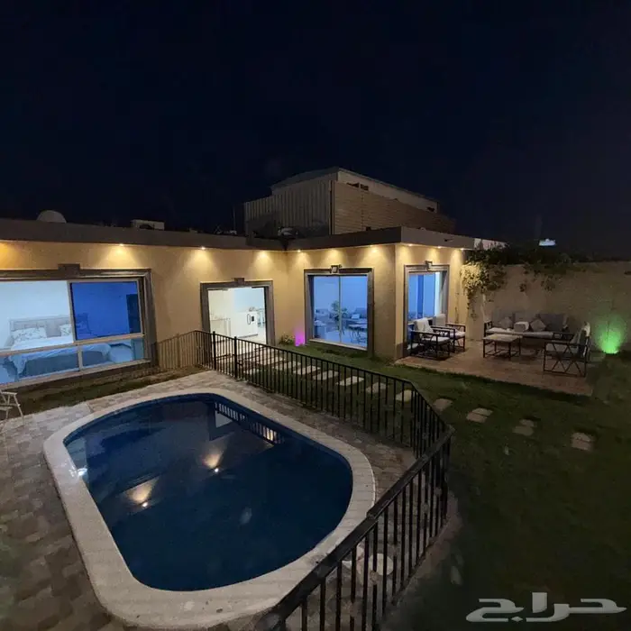 شاليه تاجير يومي مسبح متدرج متاح غدا ومتاح السبت 2