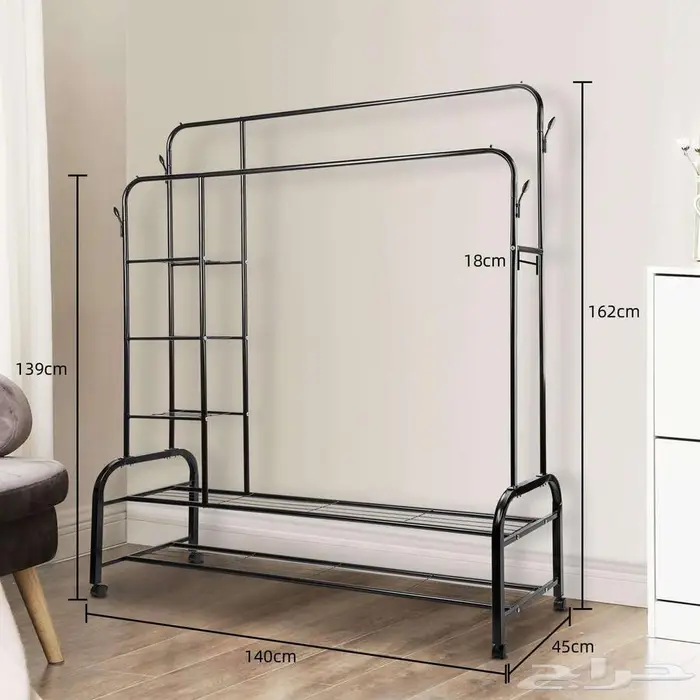 علاقة ملابس الملابس غرفة النوم المتنقلة متعدد الطبقات 4