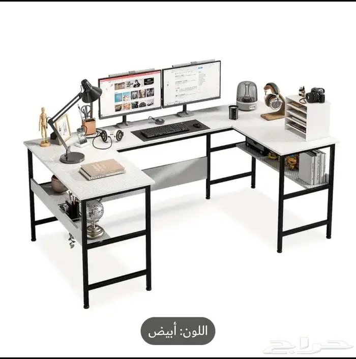 مكتبه طاولة مكتب كبير على حرف U مقاسات 180 100 75 3