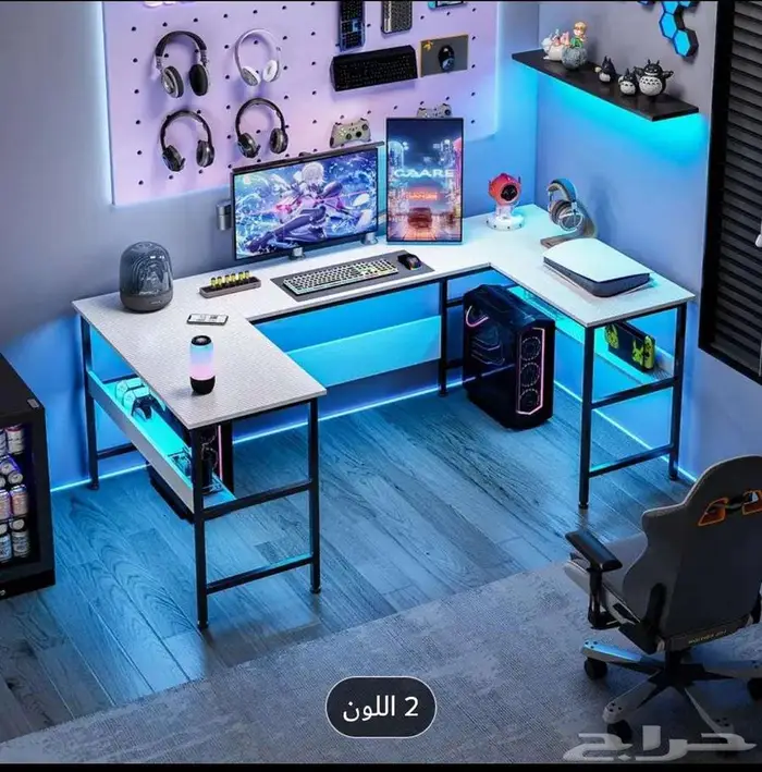 مكتبه طاولة مكتب كبير على حرف U مقاسات 180 100 75 4