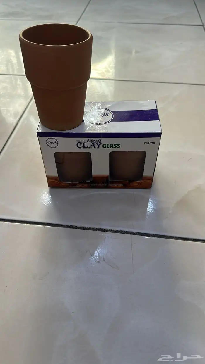 كوب فخار مصنوع من الطين الطبيعي 1