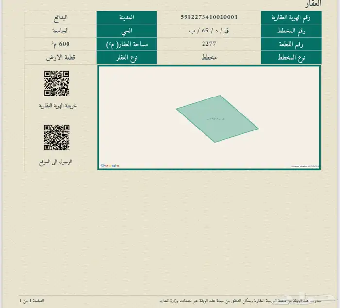 للبيع ارض حي الجامعة شارع 20 0