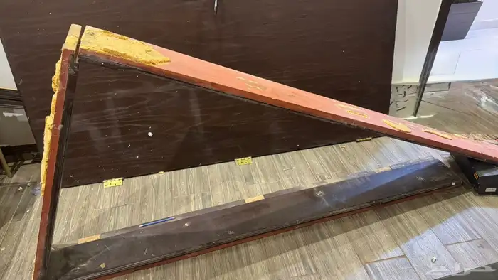 2 باب خشب خارجي قوي وثقيل بني وابيض 2