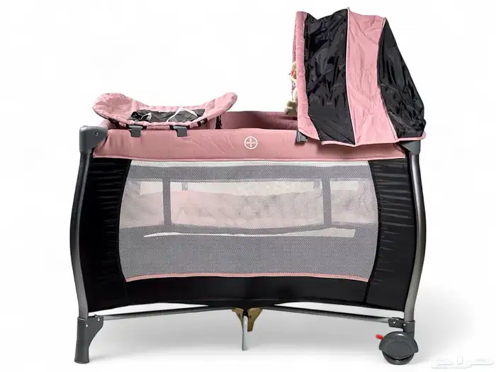 محبس مواليد مع باب جانبي - محبس للأطفال مع مظلة وألعاب 1