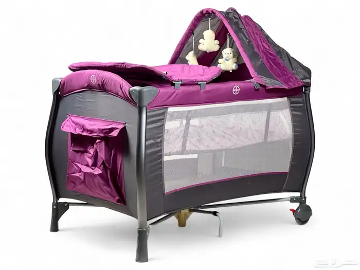 محبس مواليد مع باب جانبي - محبس للأطفال مع مظلة وألعاب 10