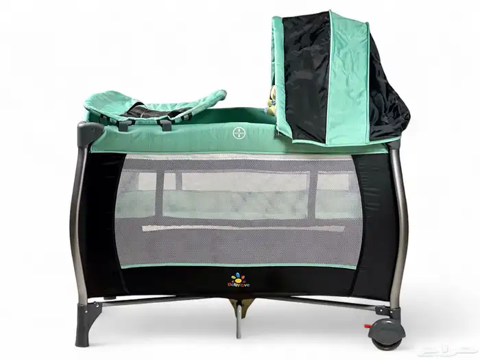 محبس مواليد مع باب جانبي - محبس للأطفال مع مظلة وألعاب 6