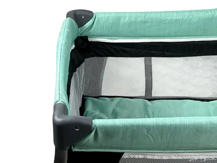 محبس دورين للاطفال مع مظلة - سرير اطفال قماشي قابل للطي 4