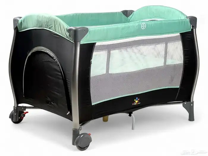 محبس دورين للاطفال مع مظلة - سرير اطفال قماشي قابل للطي 2