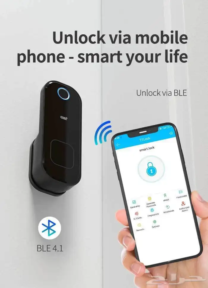 قفل ذكي اقفال سمارت قفل بصمة smart lock TT LOCK tuya تركيب 3