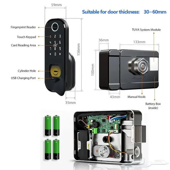 قفل ذكي اقفال سمارت قفل بصمة smart lock TT LOCK tuya تركيب 6