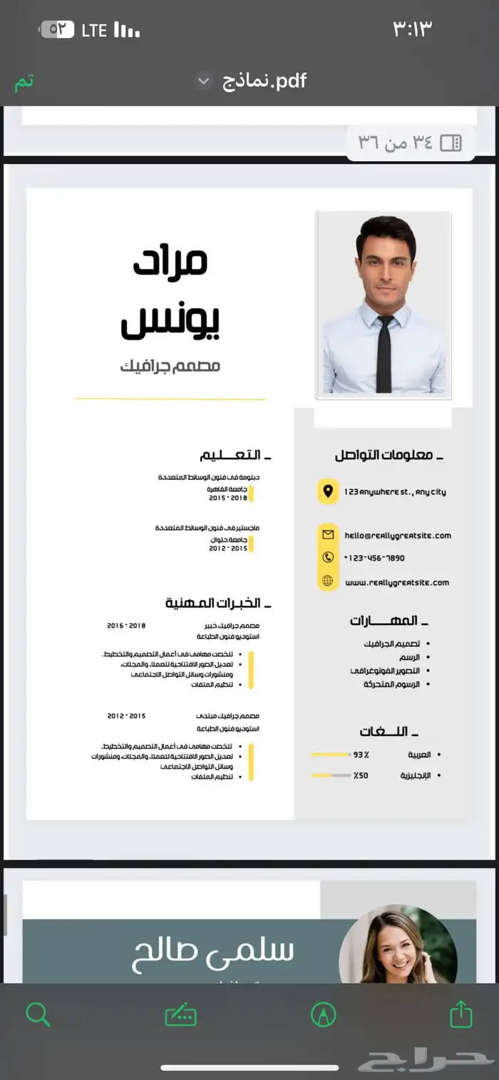 تصميم CV نظام الATS الأكثر طلبا 30