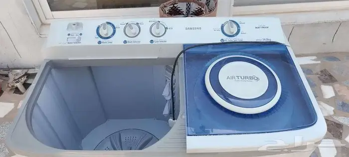غسالتين سامسونج 14 كيلو حوضين (النشافة عطلانه) للبيع. 5