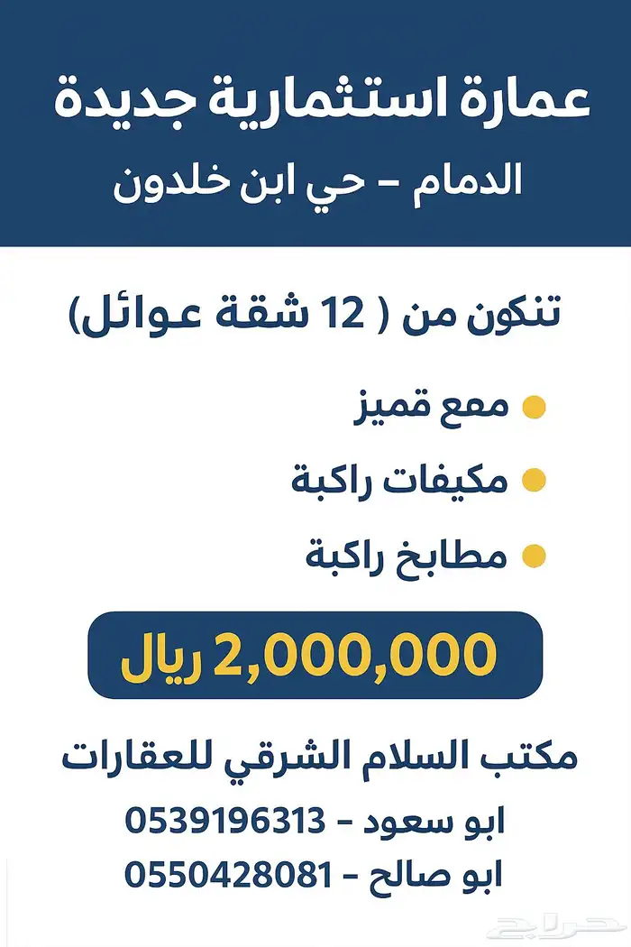 للبيع عمارة استثمارية تتكون من 12 شقه 0