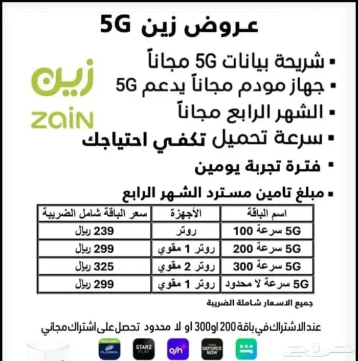 عروض وتركيب شبكه زين 5G 4