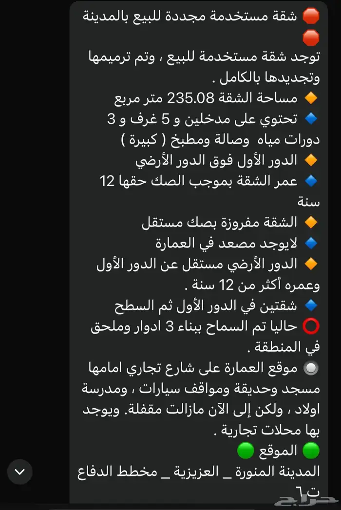 شقه للبيع 0