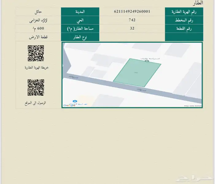 للبيع ارض في حائل مخطط لؤلؤة الخزامى مع رخصة بناء 2