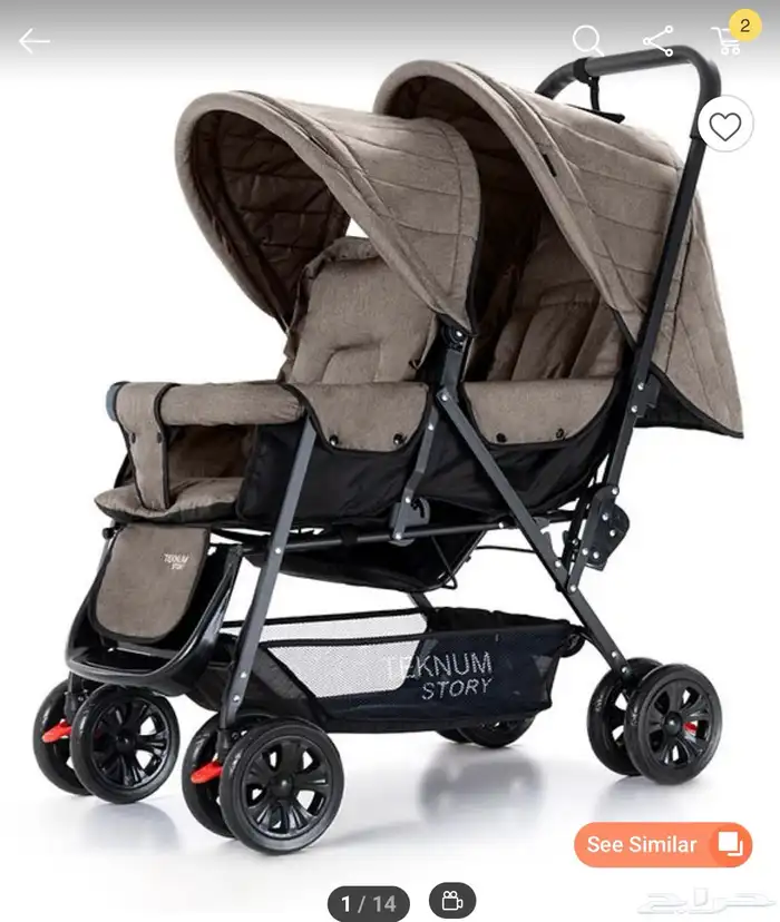 عربة اطفال تونز تكنوم اسود 2