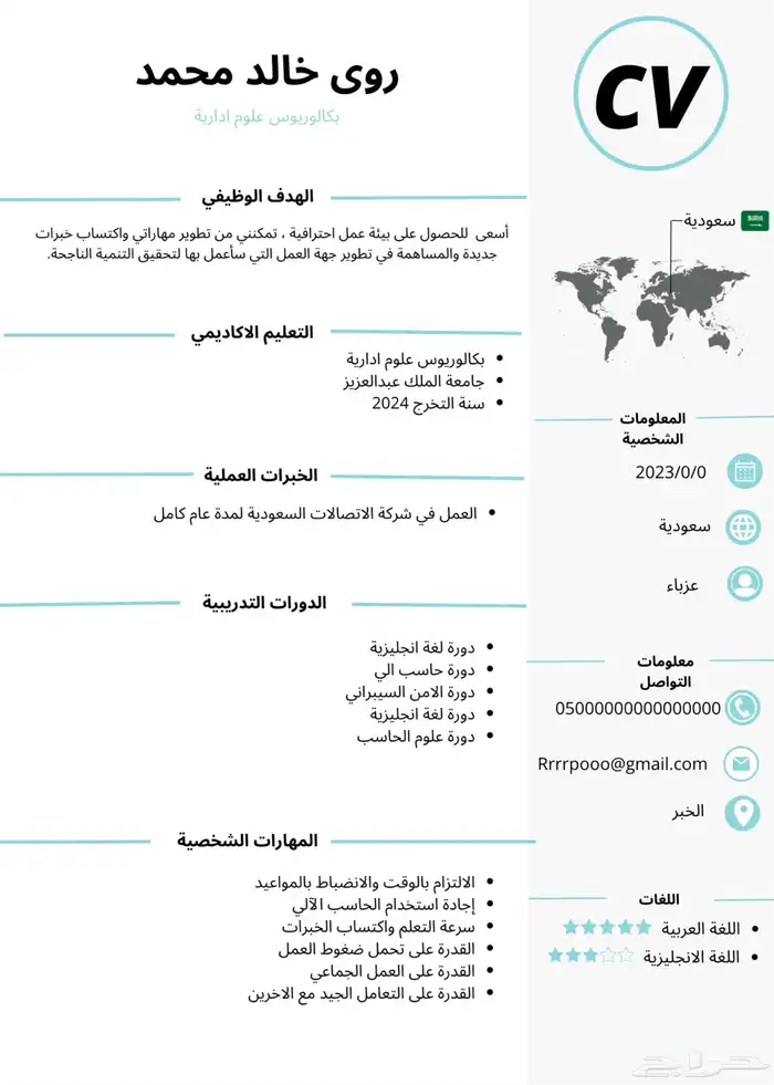 تصميم سيرة ذاتية 2