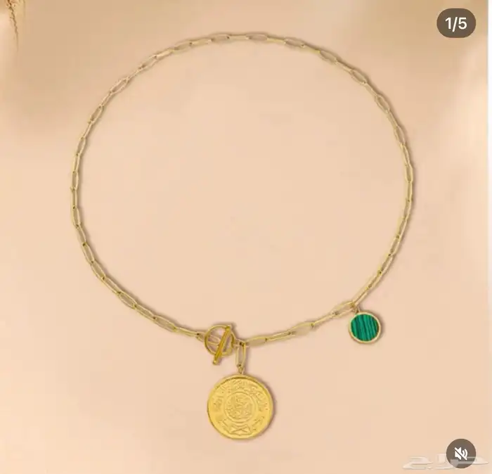 عقد جنية سعودي مطلي ذهب   ألوان متعددة   مناسب للتوزيعات 2