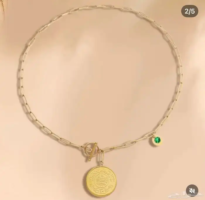 عقد جنية سعودي مطلي ذهب   ألوان متعددة   مناسب للتوزيعات 3