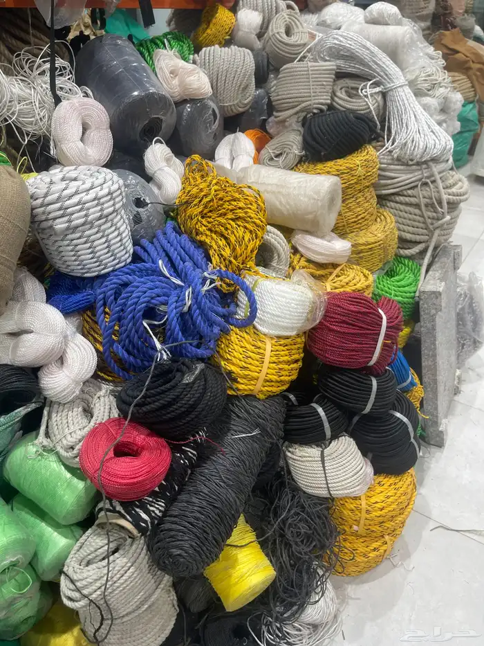 حبال بأنواعها خيش نايلون مطاط قطن حرير 6