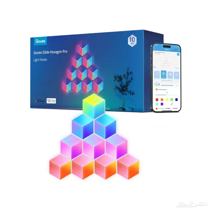 اضاءه جداريه قوفي Govee Glide Hexa Pro LED Light Panels 6