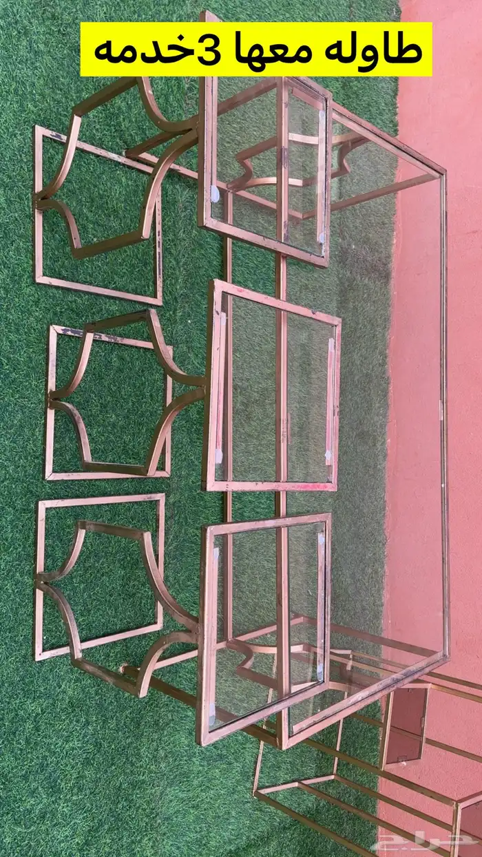 اثاث فرن  طاوله مع 3 خدمه   ركن 4
