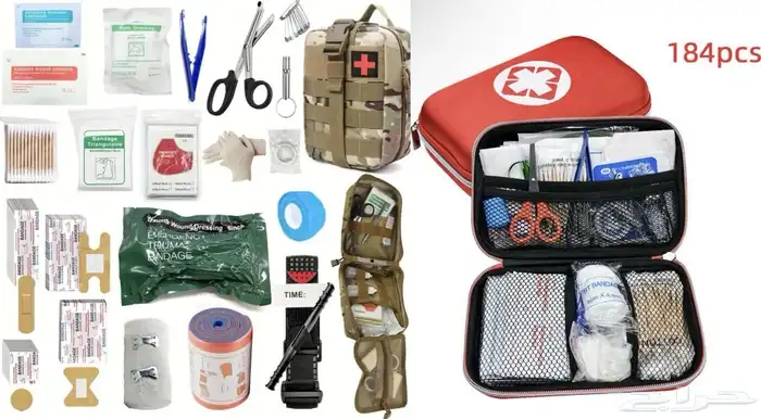حقيبة اسعافات اولية شاملة 164 الى 184 قطعة للطوارئ والتخييم 0