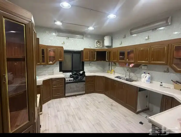 مطبخ كامل خشب والمانيوم مع مجلى مع فرن مع سخان 0