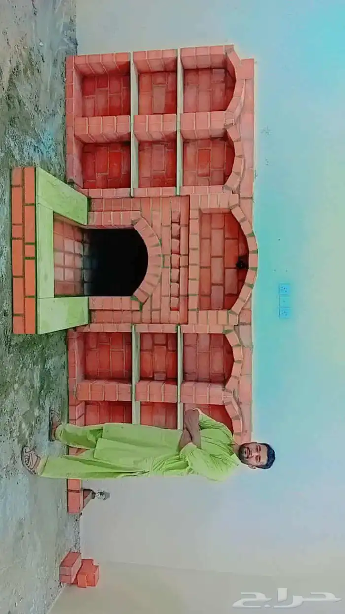 عمل مخابزه ومشب نار مشويات بلوك الحمر مشبات تلبيس رخام 2