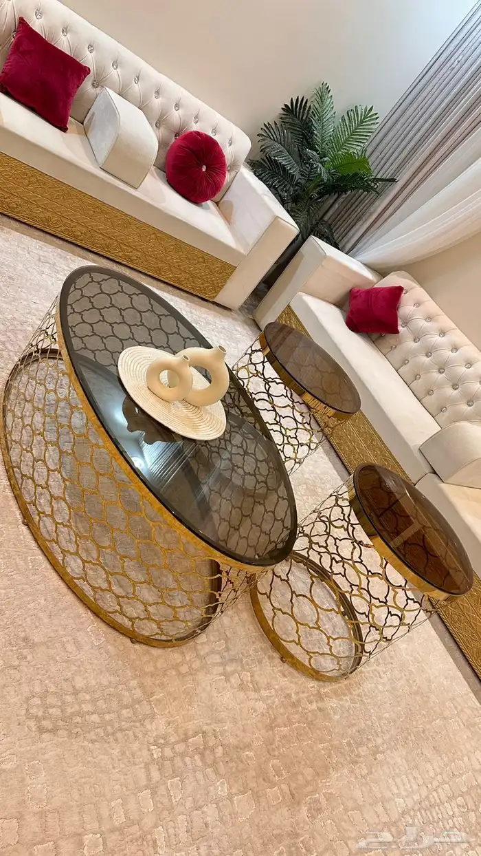 طاولة اساسية مع طاولتين مساندة 0