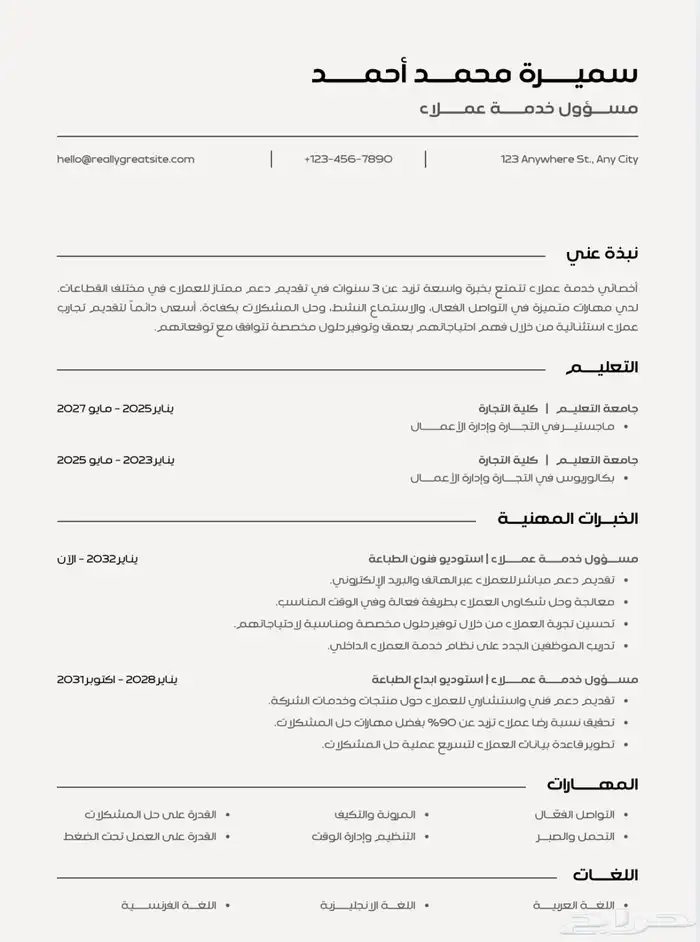 تصميم سيرة ذاتية احترافية CV 3