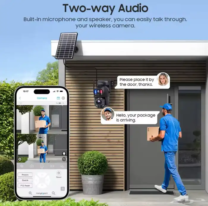 (جديدة) كاميرا معدنية بالطاقة الشمسية و بشريحة بعدستين 8MP 5