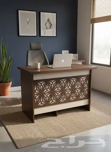مكتب خشب مودرن متر و 40 و متر و 20 1