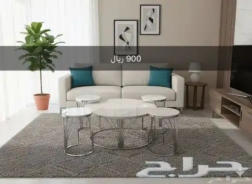 أطقم مجالس بديل رخام 5 قطع فضي 1