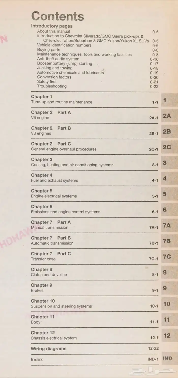 كتيب اصلاح هينييز سييرا وسلفرادو ويوكن وسوبربان pdf 1
