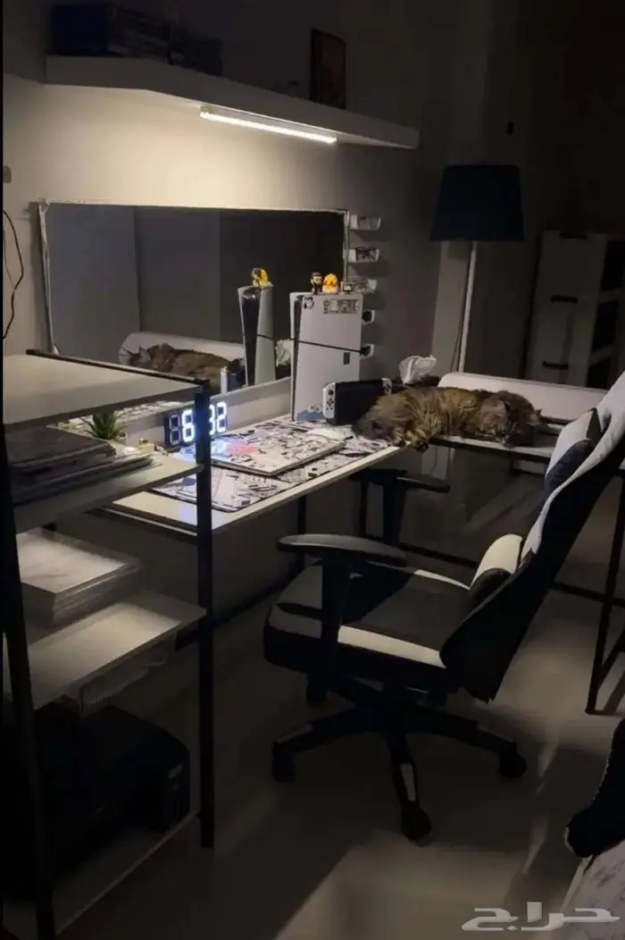 مكتب طاوله كمبيوتر عملي زاوية بيضا على شكل حرف L 9