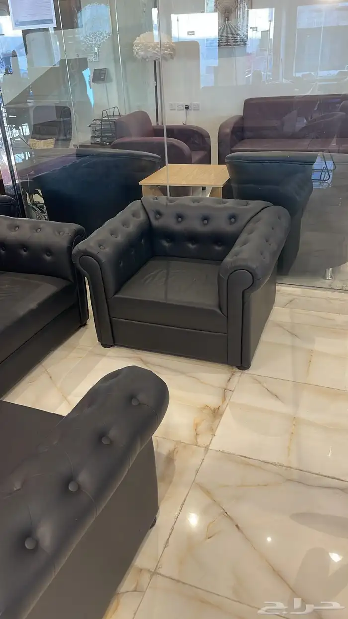 كنب جلد طقم كامل 2اشخاص 3 أشخاص 5اشخاص 7اشخاص مختلف أشكال 4