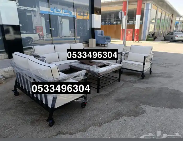 جلسات خارجية عروض يوم الوطني عرض خشب حدي درر جاهز تفصيل طقم 3