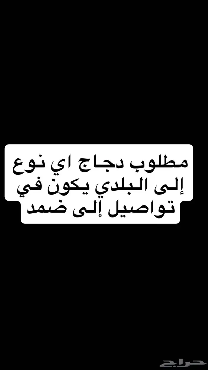 مطلوب دجاج اي نوع إلى البلدي يكون في توصيل إلى ضمد 0